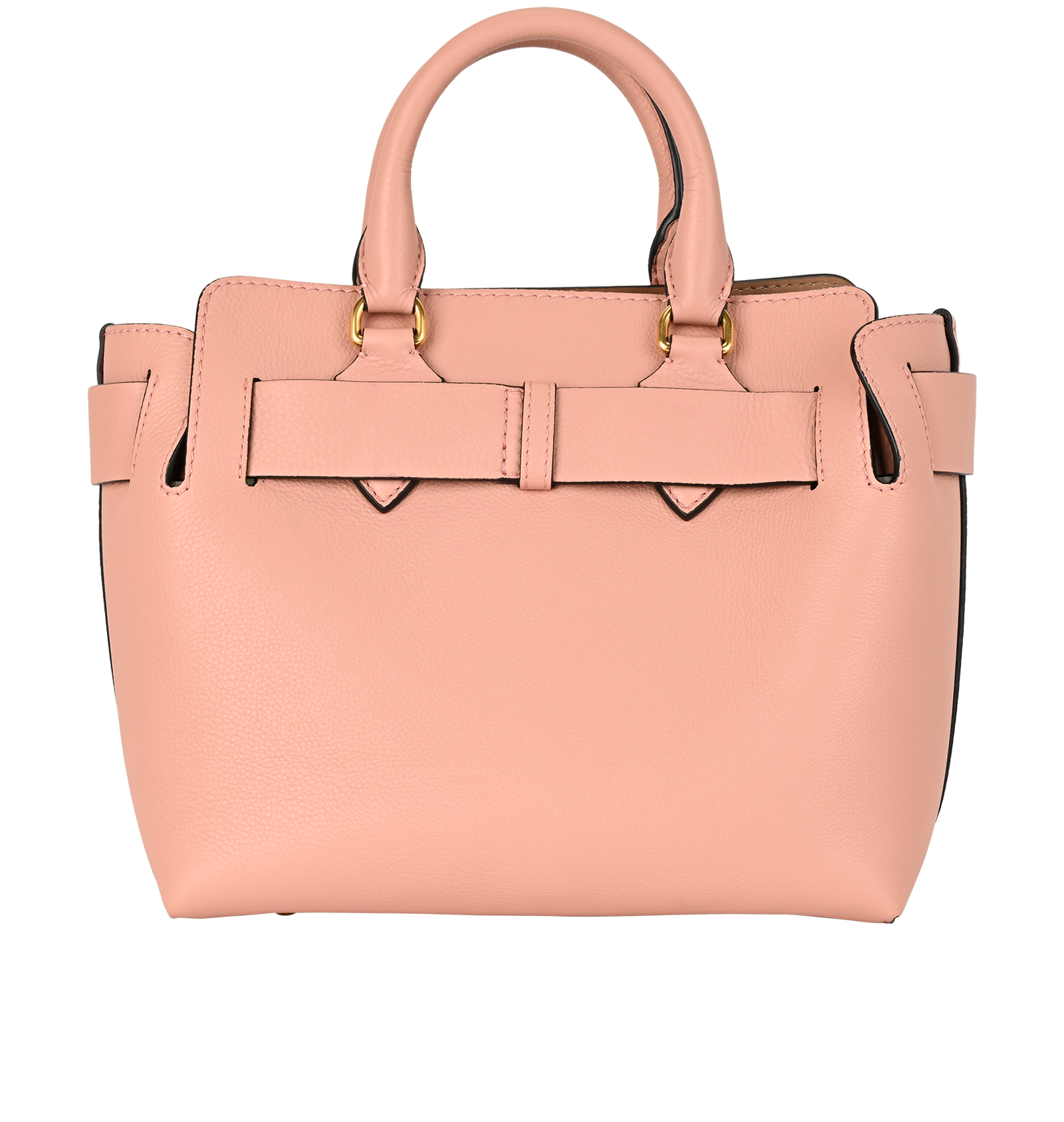 Changeable Belted Tote, &pound;450, Handbags, Black/Pink, Leather, Back view